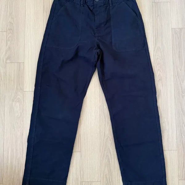 [BUNJANG] Uniqlo Cotton Pants Navy, White L / 유니클로 면바지 네이비,화이트 L