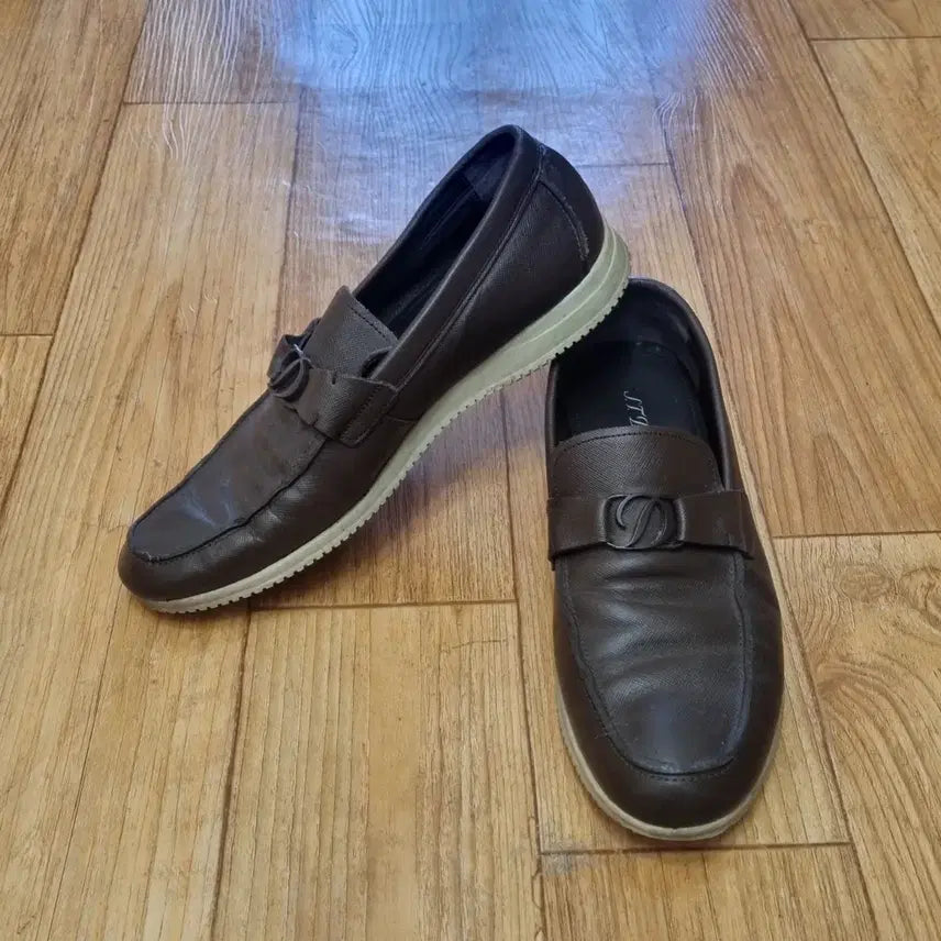 [BUNJANG] Dupont Men's Brown Leather Loafers Size 260 / (260) 듀퐁 브라운 남성 가죽 로퍼