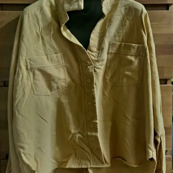[BUNJANG] Mustard Yellow Turtleneck Long Sleeve Shirt (Size 66-77) / 머스타드색 목폴라 긴팔 셔츠