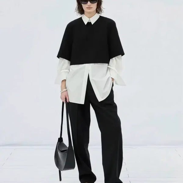 [BUNJANG] Orr Crop Volume Blouse & Grand Wool Trousers Set / (최종가) 오르 orr 크롭 볼륨 블라우스 그랜드 울 트라우저 세트