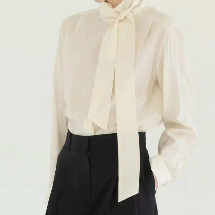 [BUNJANG] Ares M Silky Tie Blouse Mint / 아레스엠 실키 타이 블라우스 민트
