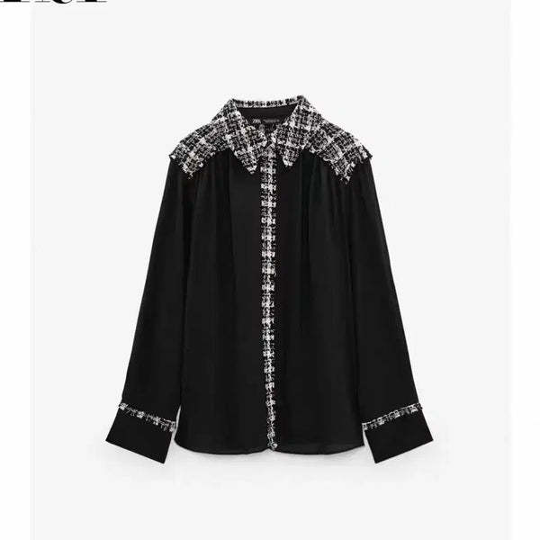 [BUNJANG] ZARA Tweed Colorblock Blouse / 자라 트위드배색 블라우스