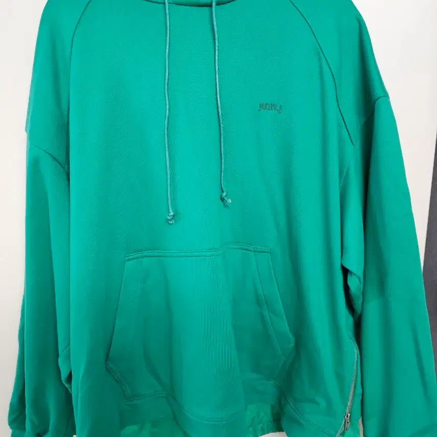 [BUNJANG] Juun.J Layered Apple Green Oversized Hoodie M (105) / 준지 레이어드 애플 그린 후드티 오버  m(105)