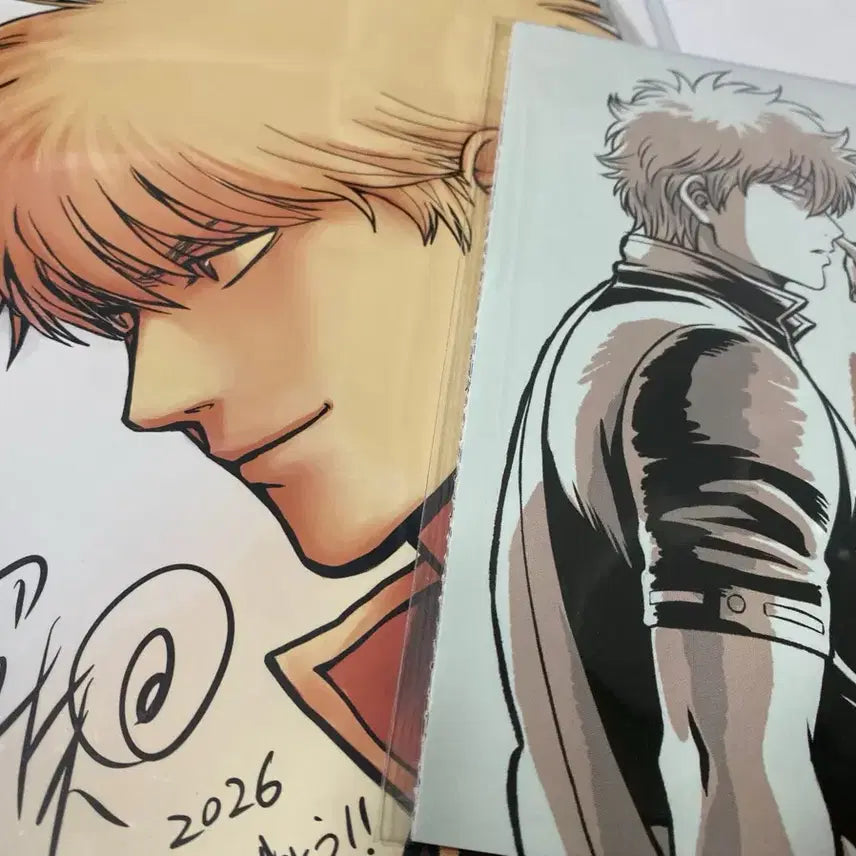 [BUNJANG] Gintama: The Movie - Yoshiwara Special - 3rd Week Sorachi Signed Illustration Board + 4th Week Accordion Postcard Set / 운포)은혼 극장판 요시와라 특전 3주차사인일러스트보드+4주차아코디언엽서