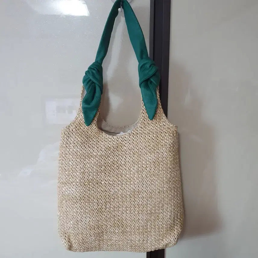 [BUNJANG] Rosa.K Rattan Bag Green Shoulder Bag / 로사케이 라탄 백 그린 숄더백