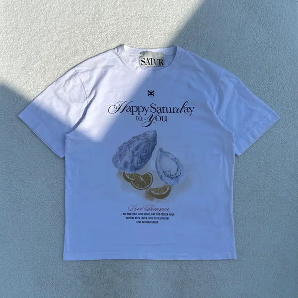 [BUNJANG] Säter Oyster Graphic T-Shirt / 세터 오이스터 그래픽 반팔티셔츠
