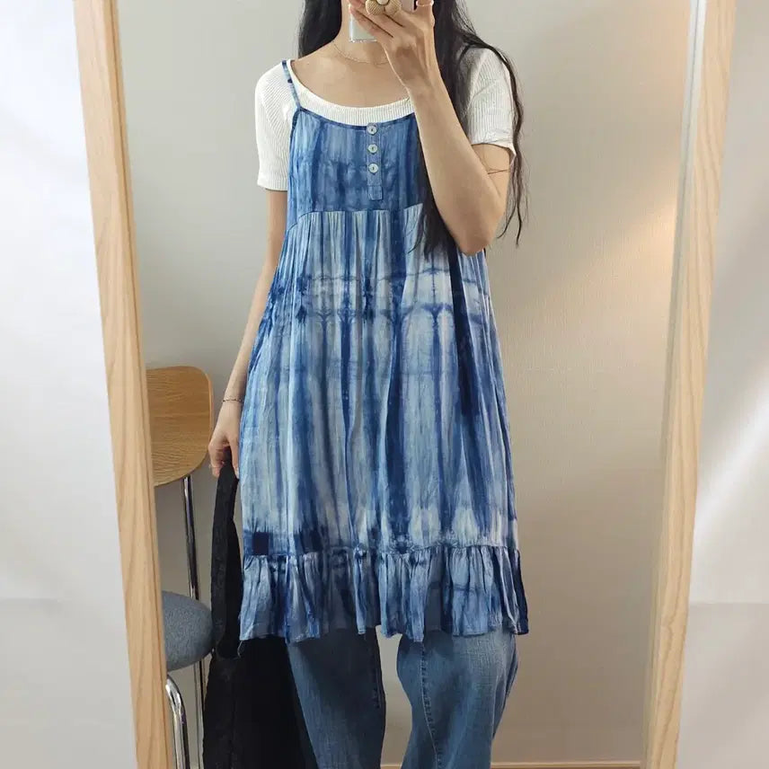 [BUNJANG] (F)SS By Tiel Women's Sleeveless Midi Dress / (F)SS By Tiel 여성 나시 미디 원피스 나염 E3W4048