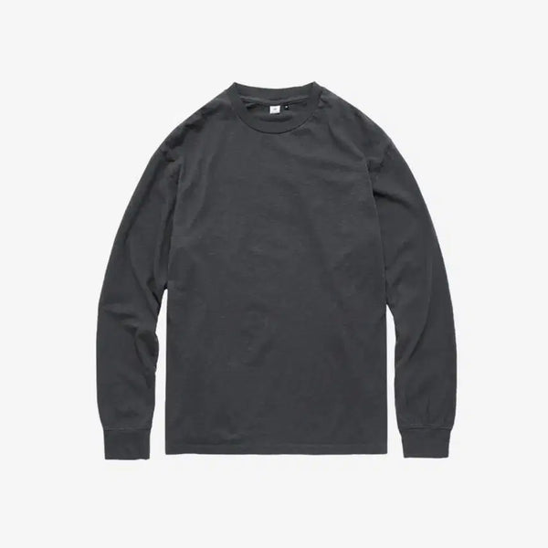[BUNJANG] Politeru Textured Long Sleeve Slub Charcoal / (3) 폴리테루 텍스쳐드 롱슬리브 슬럽 차콜