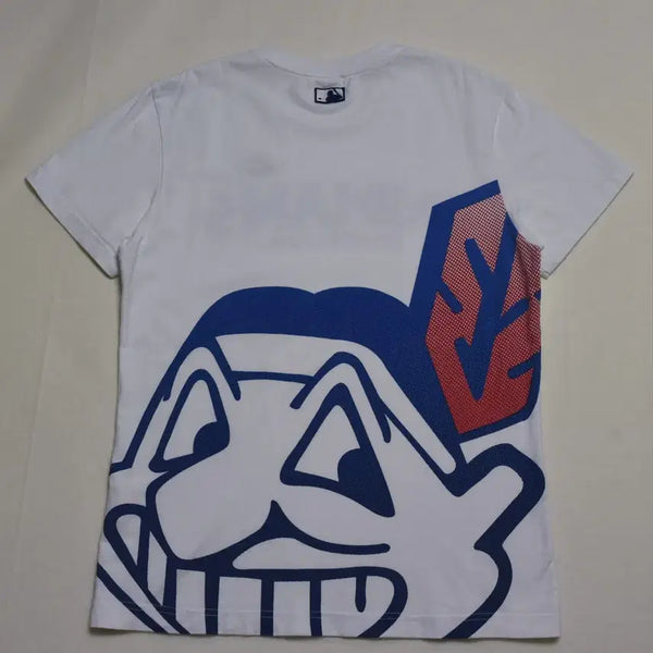 [BUNJANG] MLB Cleveland Indians Big Logo T-Shirt White M / MLB 클리블랜드 인디언스 빅로고 반팔 티셔츠 화이트 95(M)