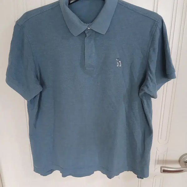 [BUNJANG] Hazzys Embroidered Bear Polo Shirt Blue Size 100 / 헤지스 곰돌이 자수 카라티 블루 100