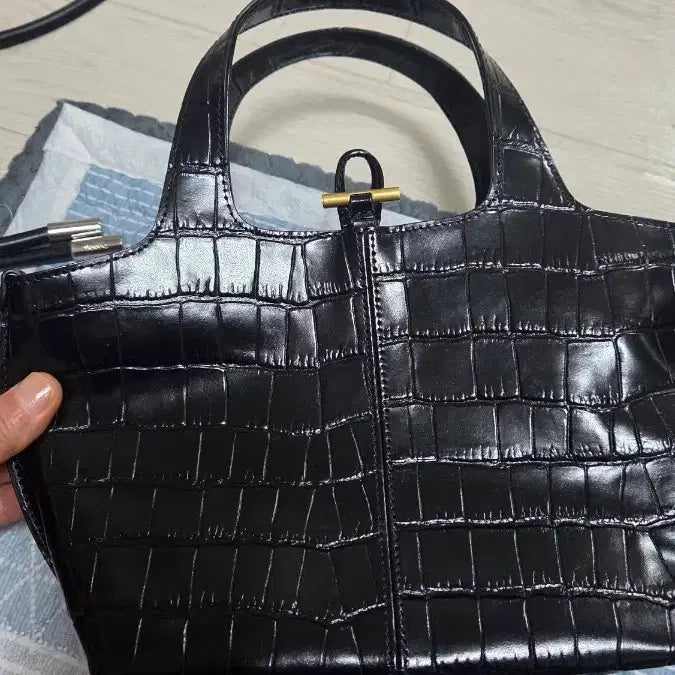 [BUNJANG] Atelier de Lumen Black Leather Tote Bag / 아뜰리에 드 루멘 토트백
