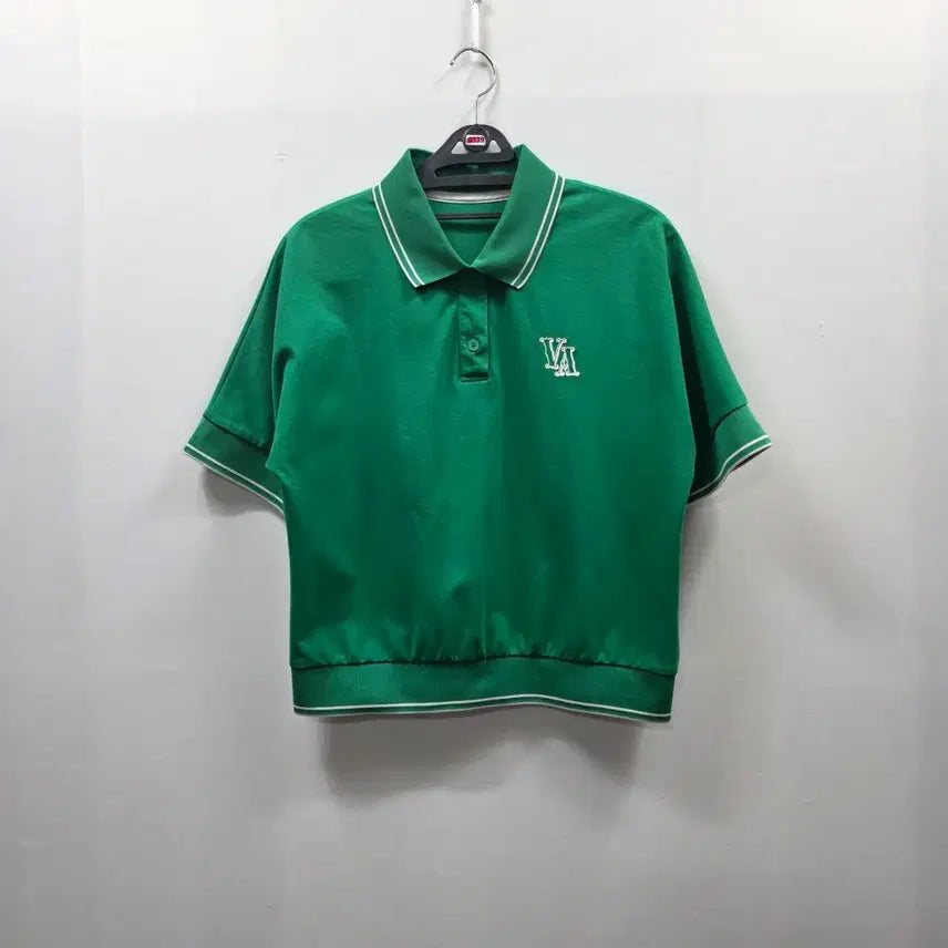 [BUNJANG] Balenciaga Green Embroidered Logo Short Sleeve Polo Shirt / 0139 발렌시아 초록색 자수 로고 반팔 카라티 55