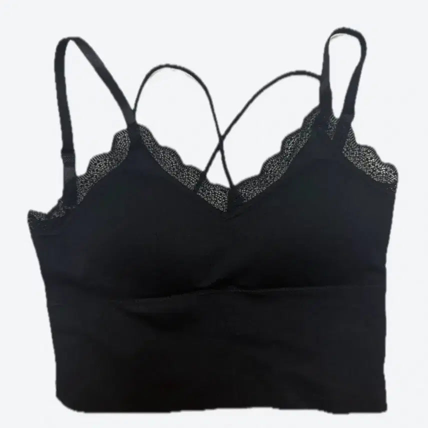 [BUNJANG] Hipnotic Lace Crop Bralette (Built-in Cups) / 히프나틱 레이스 크롭 브라렛 (캡 내장)