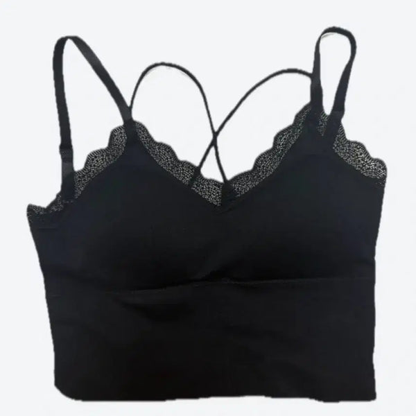 [BUNJANG] Hipnotic Lace Crop Bralette (Built-in Cups) / 히프나틱 레이스 크롭 브라렛 (캡 내장)