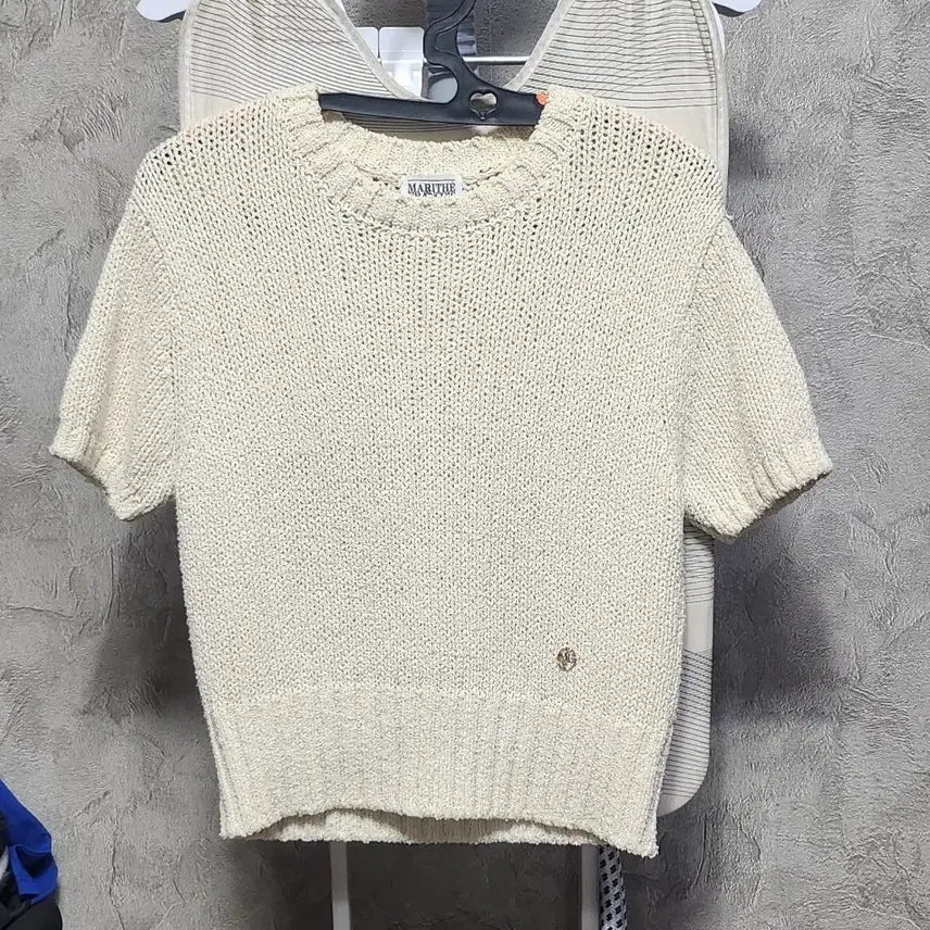 [BUNJANG] Marithe Francois Girbaud Knit Short Sleeve T-Shirt Ivory / 마리떼프랑소와 니트반팔