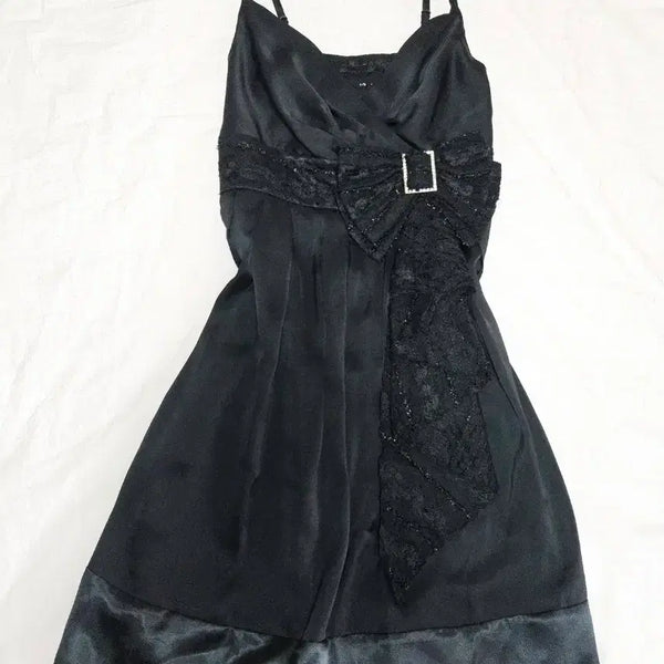 [BUNJANG] Cecil McBee Black Ribbon Party Dress / 고전 세실맥비 블랙 파티 원피스 공겜여주 고딕 히메갸루 리즈리사 핀터깔