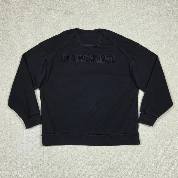 [BUNJANG] Juun.J Hommage à Tomage Lettering Embroidered Oversized Sweatshirt / [준지] 아토마주 레터링 백자수 오버사이즈 맨투맨 | A00341