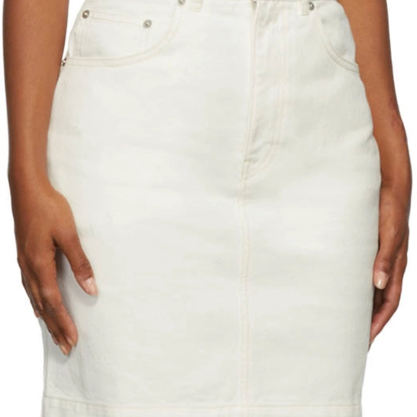 [BUNJANG] Maison Kitsuné White Denim Mini Skirt Size 34 / 메종키츠네 화이트 데님 미니스커트 34사이즈