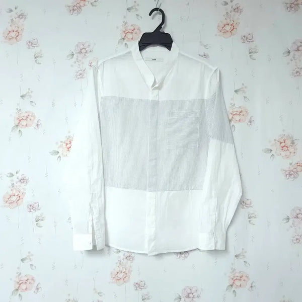 [BUNJANG] System Homme Men's Cotton Linen Blend Stripe Shirt / 시스템옴므 남성 마 남방 100