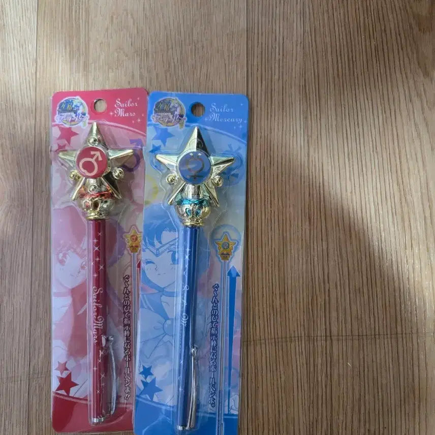 [BUNJANG] Sailor Moon "Pretty Guardian" Wand Ballpoint Pen Set - Sailor Mars & Sailor Mercury / 세일러문 지시봉 볼펜 마스, 머큐리