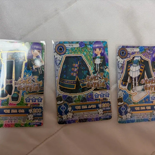 [BUNJANG] Aikatsu! Rika Sumire Yurika Roli Gothic Card Set / 아이엠스타 아이키츠 카드 리라 스미레 유리카 로리고딕 판매