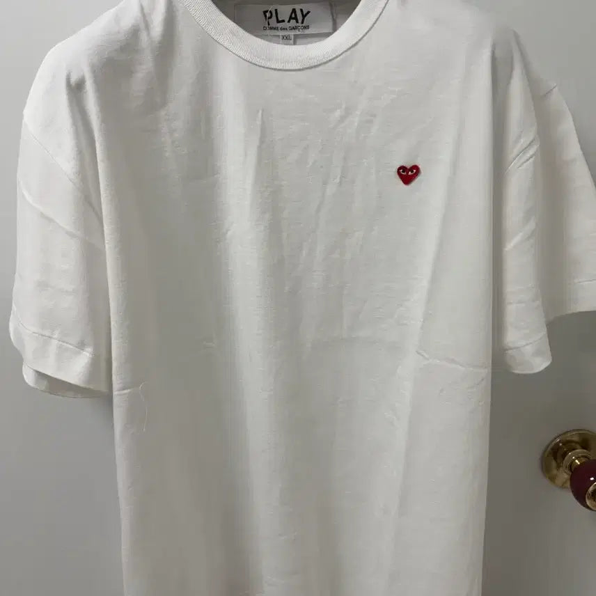 [BUNJANG] Comme des Garçons Play Small Heart Logo T-Shirt XXL White / 꼼데가르송 스몰하트 로고 반팔티 XXL S 새상품