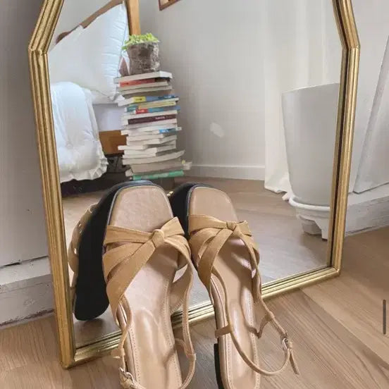 [BUNJANG] MonoDaily Beige Brown Suede Sandals Mules Size 235 / 베이지 브라운 스웨이드 샌들,뮬 235 (모노데일리)