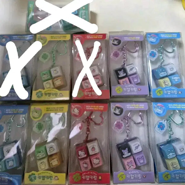 [BUNJANG] Sanrio 4-Keycap Keyring (Assorted Characters) / [미개봉]산리오 4구 키캡 키링 6종 *캐릭터추가