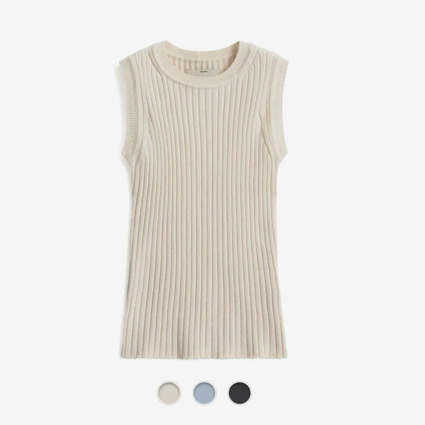 [BUNJANG] Pottery Woman Crew Neck Sleeveless Knit Ivory / 포터리 우먼 Crew Neck Sleeveless Knit 아이보리