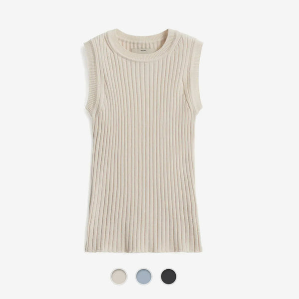 [BUNJANG] Pottery Woman Crew Neck Sleeveless Knit Ivory / 포터리 우먼 Crew Neck Sleeveless Knit 아이보리