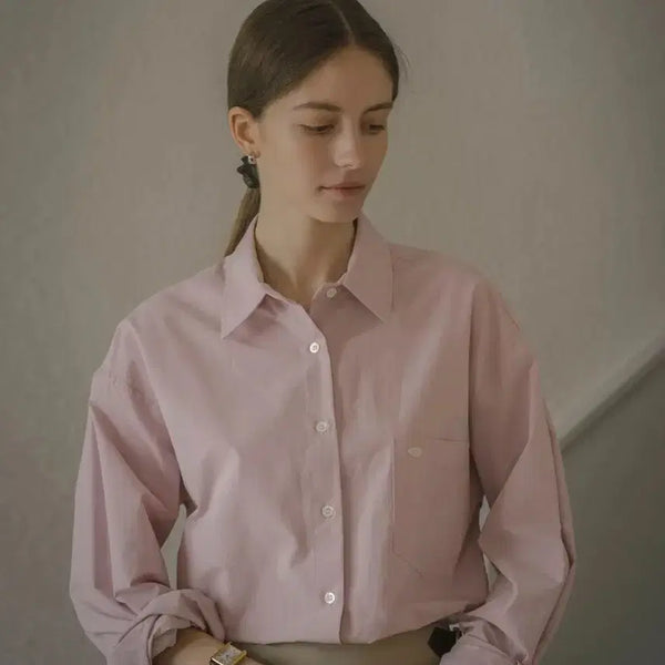 [BUNJANG] Known Better Basic Cotton Shirt (Pink) / 노운베러  코튼 셔츠  (핑크)