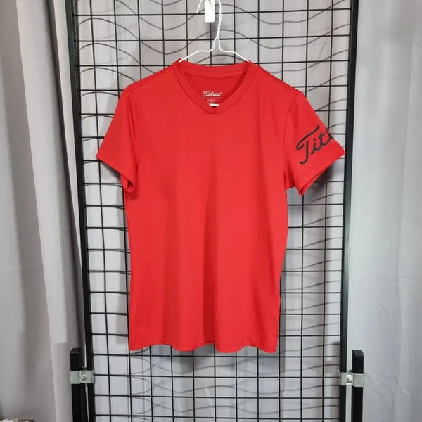 [BUNJANG] Titleist Women's V-Neck Performance Spandex Short Sleeve Golf T-Shirt / 타이틀리스트 골프 반팔 티셔츠 여성 V넥 기능성 스판 반팔티 85 S