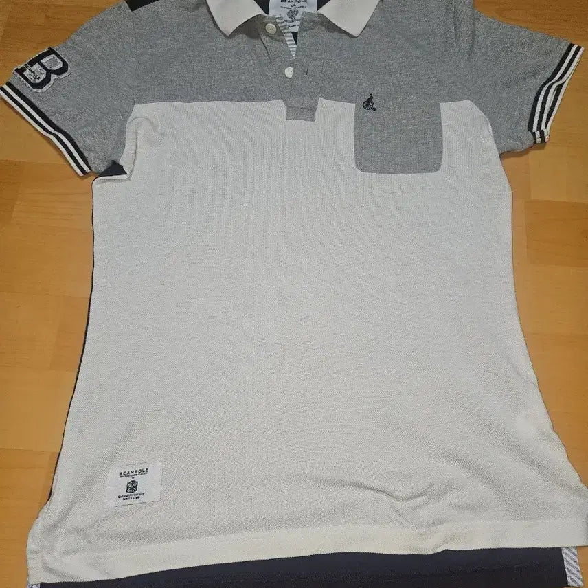 [BUNJANG] Beanpole Polo Shirt Grey White / 빈폴 카라티 그레이 화이트