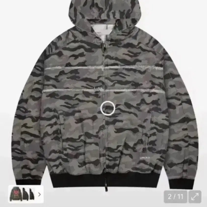 [BUNJANG] Glack Camo Hooded Zip-Up L / 글랙 카모 후드집업 L