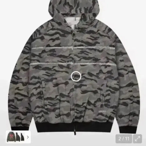[BUNJANG] Glack Camo Hooded Zip-Up L / 글랙 카모 후드집업 L