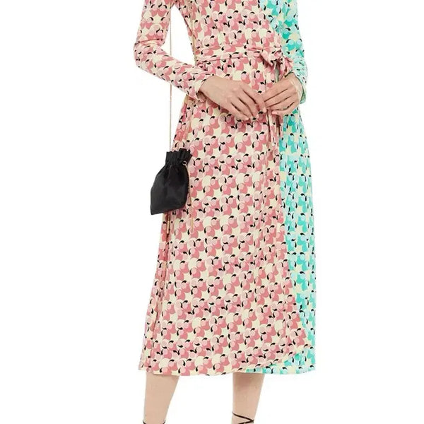 [BUNJANG] Diane von Furstenberg Wrap Dress Pink/Mint Pattern XS / 다이앤 본 퍼스텐버그 랩원피스 XS