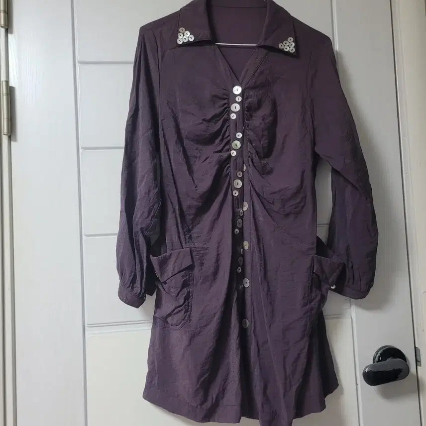 [BUNJANG] Plum Purple Shirt Dress / 플럼 퍼플 셔츠 원피스F
