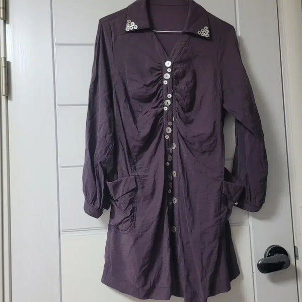 [BUNJANG] Plum Purple Shirt Dress / 플럼 퍼플 셔츠 원피스F
