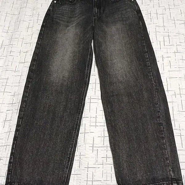 [BUNJANG] Topi Wide Washed Black Jeans 31 Inch Length 108 / 토피 와이드 워시드블랙진 31인치 기장108