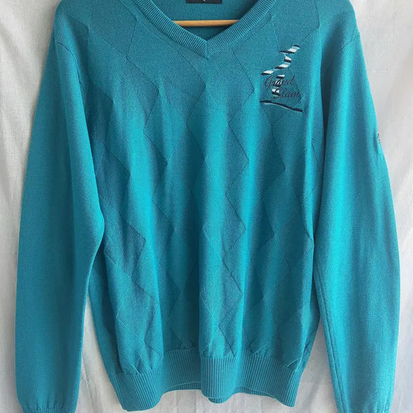 [BUNJANG] Munsingwear Grand Slam Wool V-Neck Knit Sweater (L) / 먼싱웨어 그랜드슬램 울 브이넥 니트 L 공용 골프웨어 스웨터