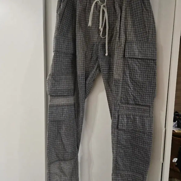 [BUNJANG] Rick Owens Check Cargo Jogger Pants / 릭오웬스체크 카고 조거 팬츠