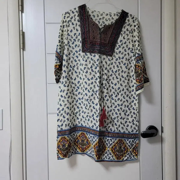 [BUNJANG] Paisley Pattern Long Dress / 패턴 롱 원피스F