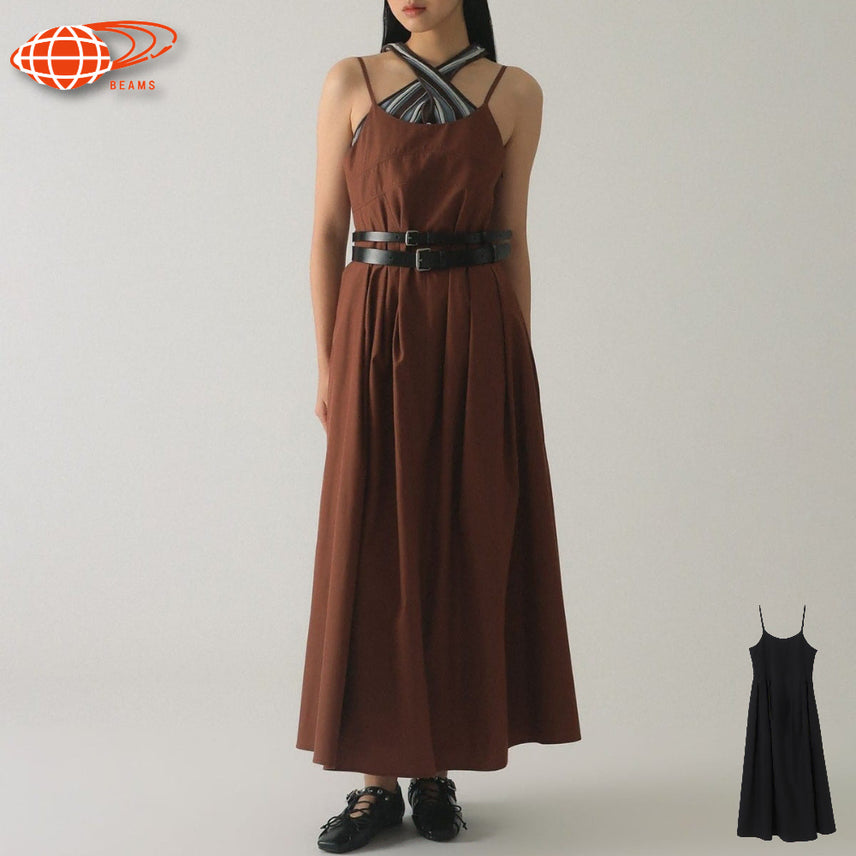 [BUNJANG] Ray BEAMS Tuck Flare Bustier Strap Dress / 레이 빔즈 턱 플레어 뷔스티에 끈 나시 원피스