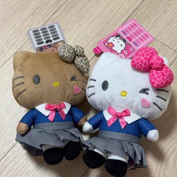 [BUNJANG] Japanese Official Uniform Kitty Set (2PCS) + Mamé & Kuro Uniform Dolls (Service) / 오특! 산리오) 일본 정품 교복 키티 2개 세트 + 마멜 쿠로 교복 인형