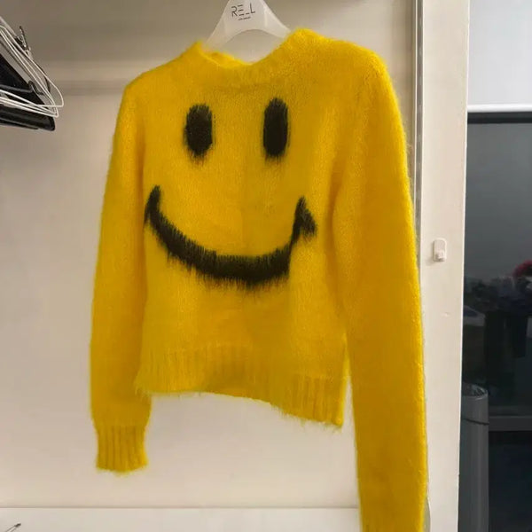[BUNJANG] Moschino Smiley Knit Yellow Size 36 / 모스키노 스마일 니트 노랑 36