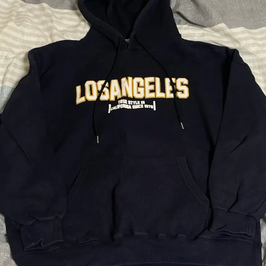 [BUNJANG] Los Angeles Navy Hooded Sweatshirt / Los Angeles 후드티 네이비