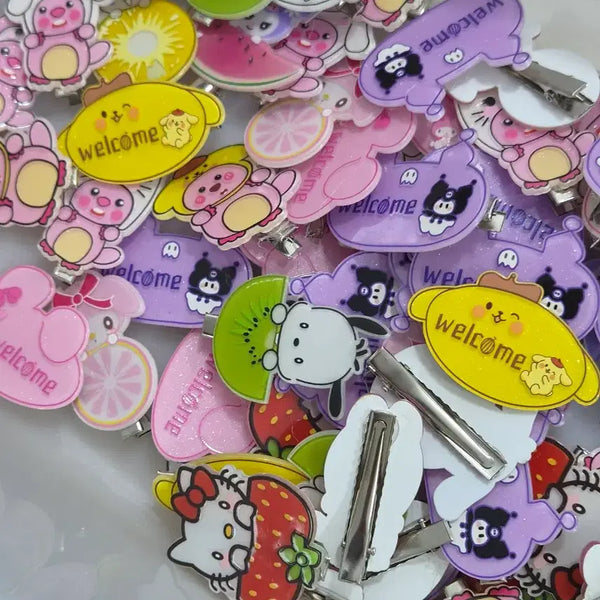 [BUNJANG] Sanrio Characters Hair Clip Set (72 Pieces) / H17 새상품 산리오 캐릭터 머리핀 세트 72개 일괄 2세트가능