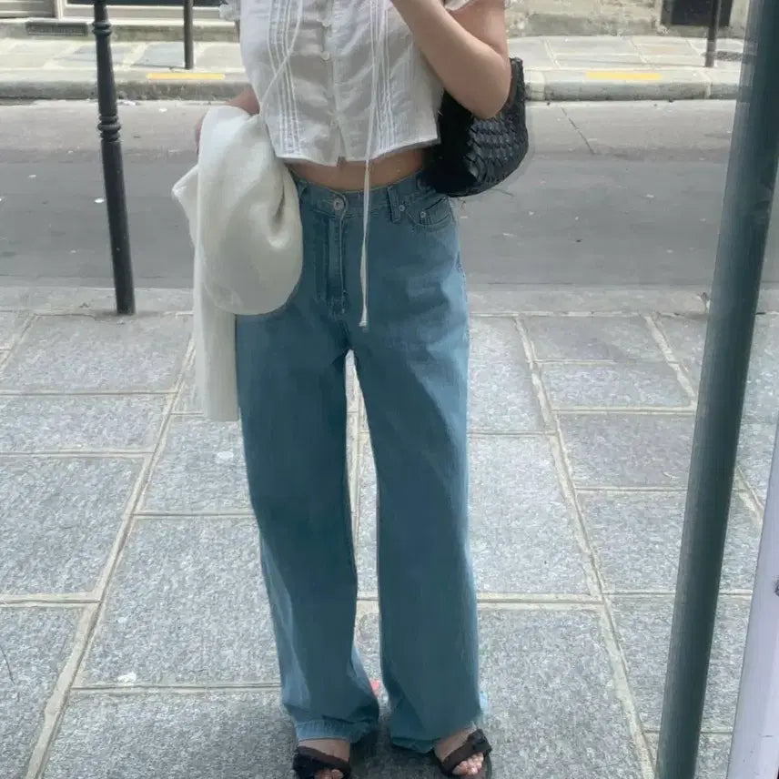 [BUNJANG] TheWish Leeds Summer Carpenter Denim Shorts / 더위시 리즈 leeds 썸머카펜터데님
