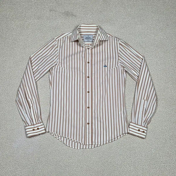 [BUNJANG] Vivienne Westwood Striped Stretch Long Sleeve Shirt / [비비안 웨스트우드] 스트라이프 스트레치 긴팔 셔츠 | S00463