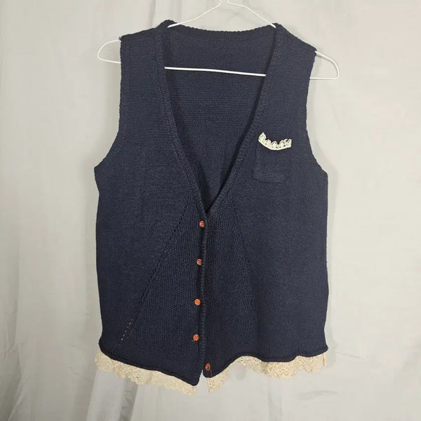 [BUNJANG] Lace Knit Vest / 레이스 니트조끼